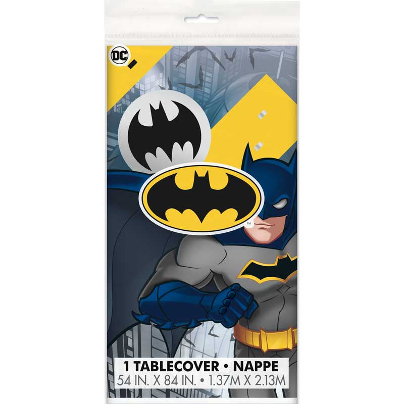 Batman Rogue Rage plastic tablecover 54 x 84in with blue background and Batman design
