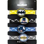 4 pack Batman stretchy silicone bracelets for superhero party bags and birthday favours