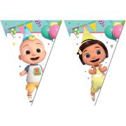 CoComelon Birthday paper flag banner for colourful children's party decorations