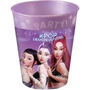 Pack of 4 reusable 250ml K-Pop Demon Hunters party cups with colourful themed designs