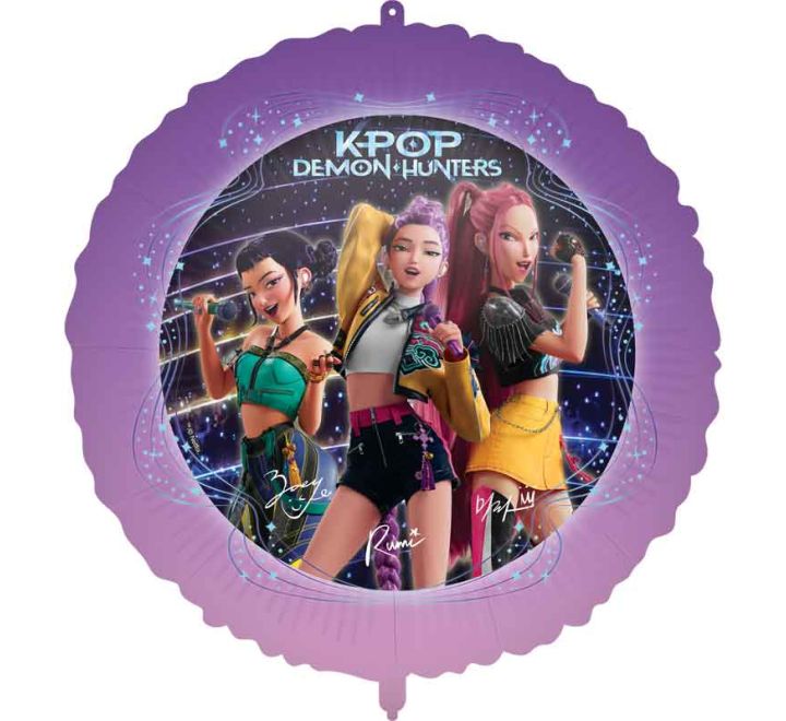K-Pop Demon Hunters 18in foil balloon with colourful character design