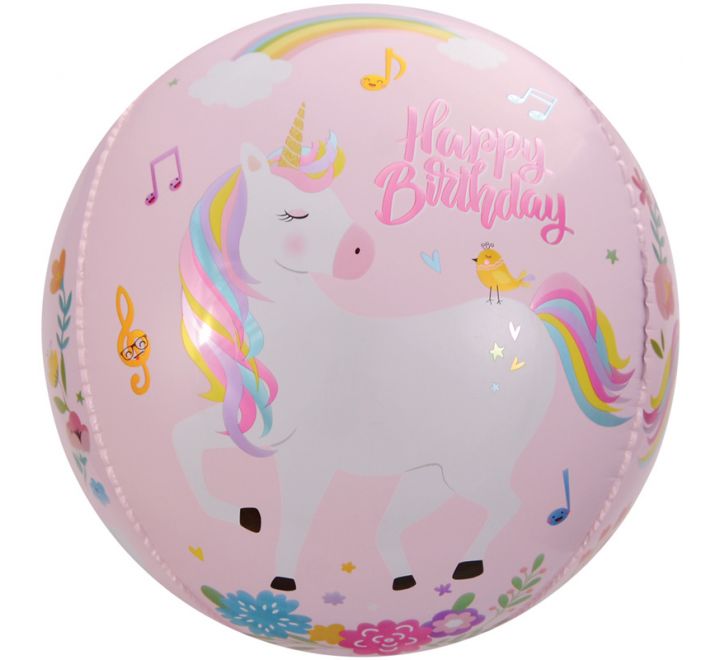 15 inch pink unicorn sphere foil balloon