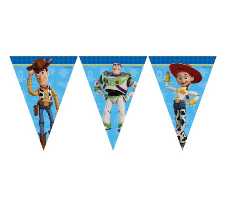 Toy Story 5 2.3m paper triangle flag banner with colourful Disney Pixar designs