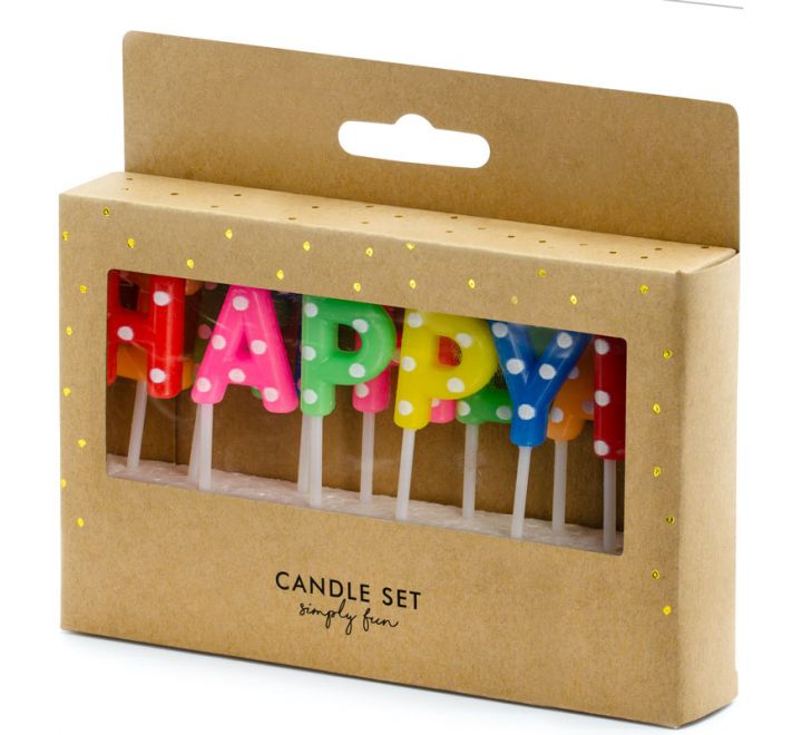 13 piece Happy Birthday pick candles for birthday cake decoration