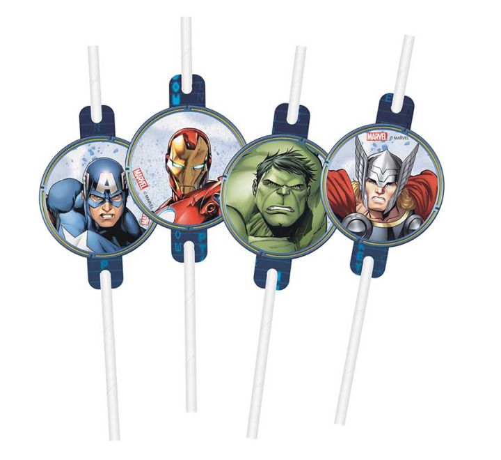 4 pack avengers infinity stones drinking straws party table accessory