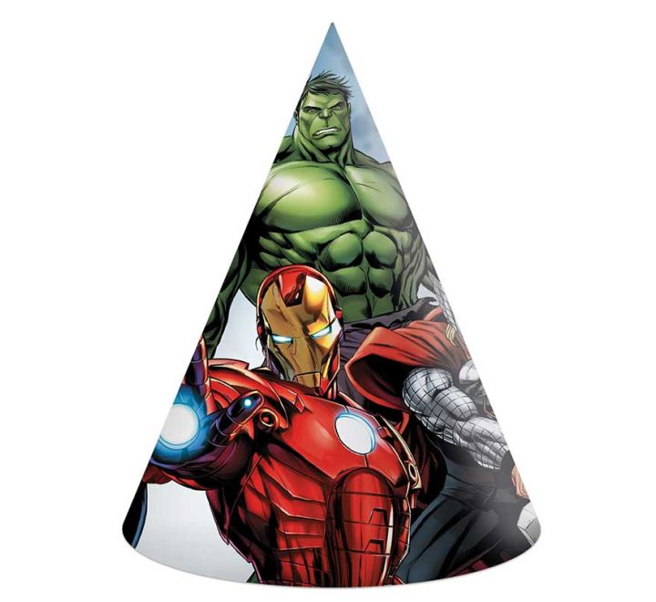 6 pack avengers infinity stones party hats superhero birthday accessories