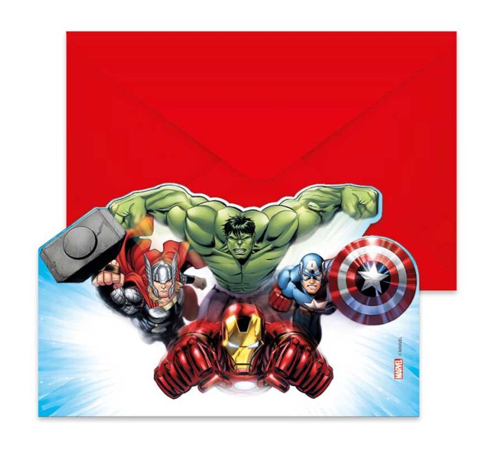 6 pack avengers infinity stones party invitations superhero themed