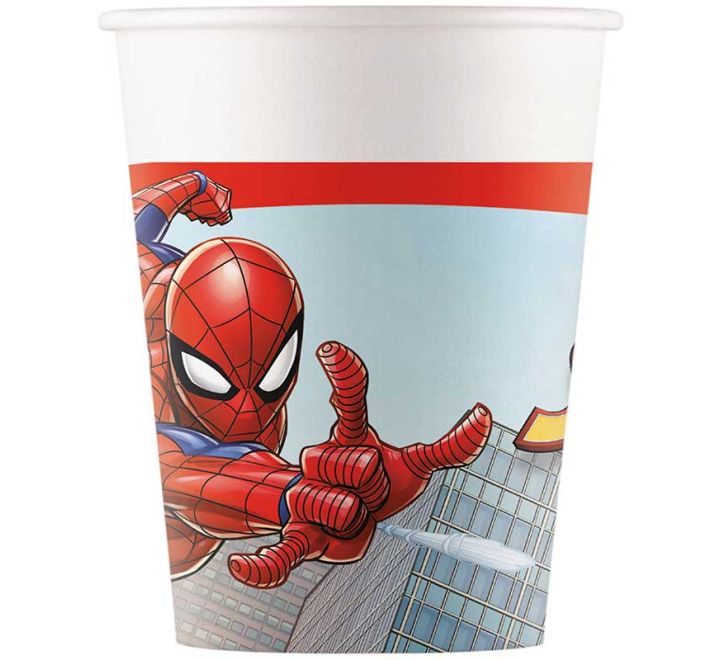 8 pack 200ml spider man crime fighter cups party tableware