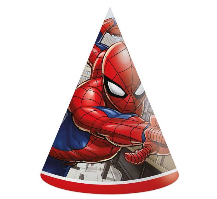 6 pack spider man crime fighter party hats kids party accessories