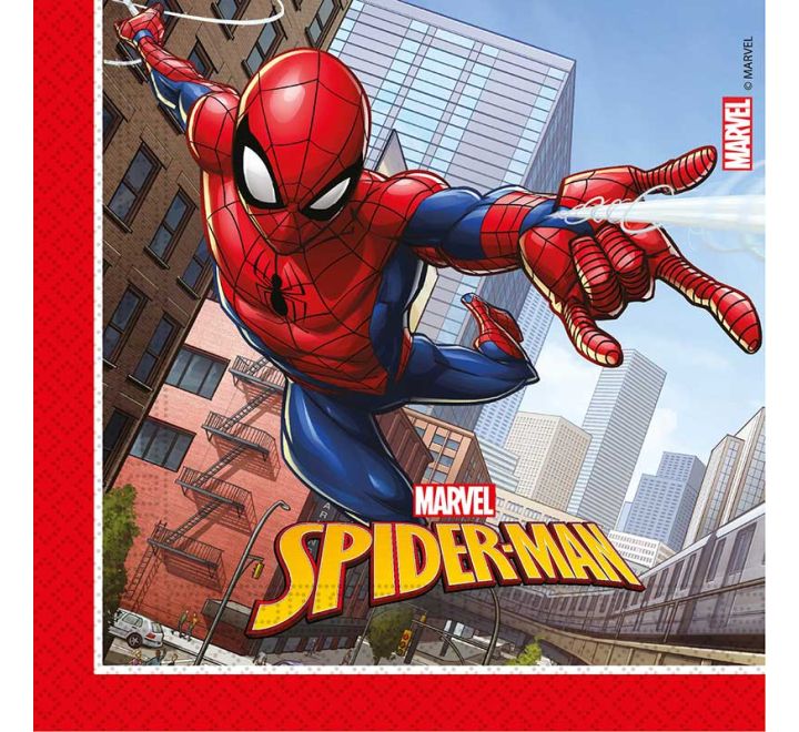20 pack spider man crime fighter napkins party tableware