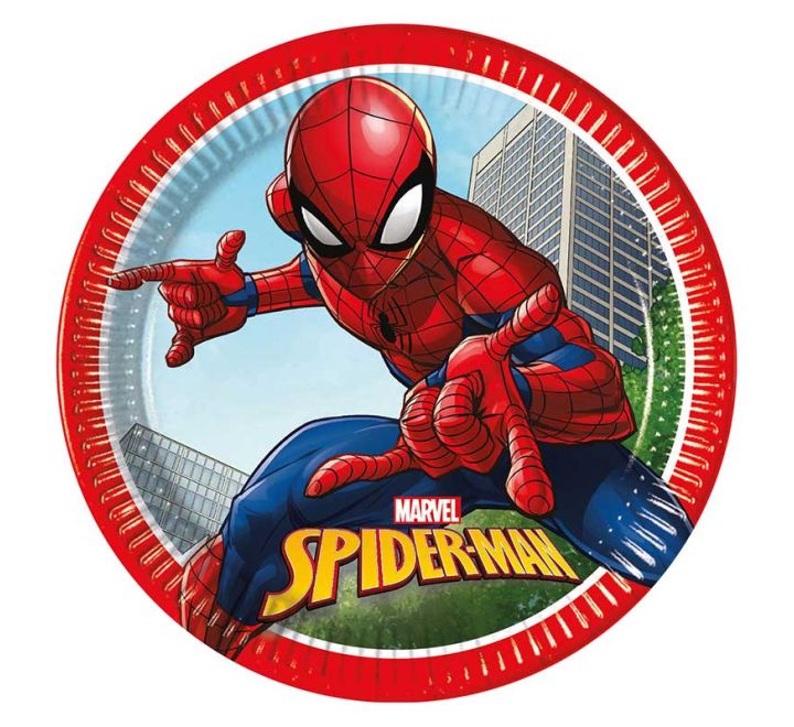 8 pack 23cm spider man crime fighter paper plates party tableware
