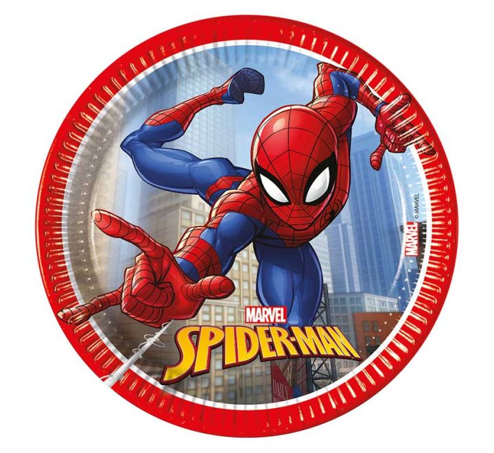 8 pack 20cm spider man crime fighter paper plates party tableware