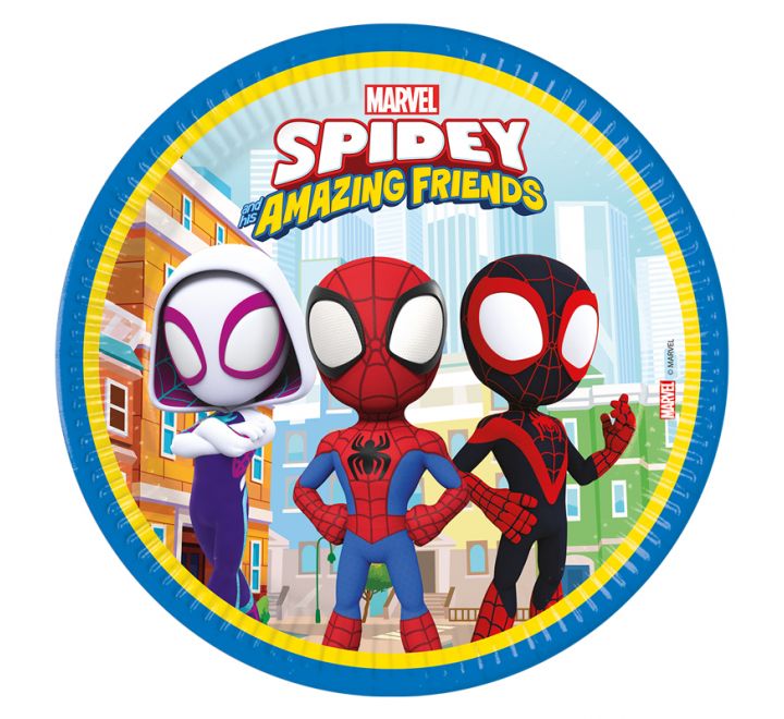 8 pack 23cm spidey and friends paper plates party tableware