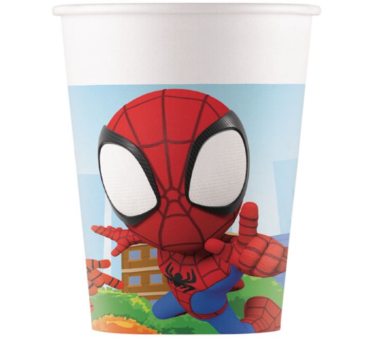 8 pack 200ml spidey and friends paper cups party tableware
