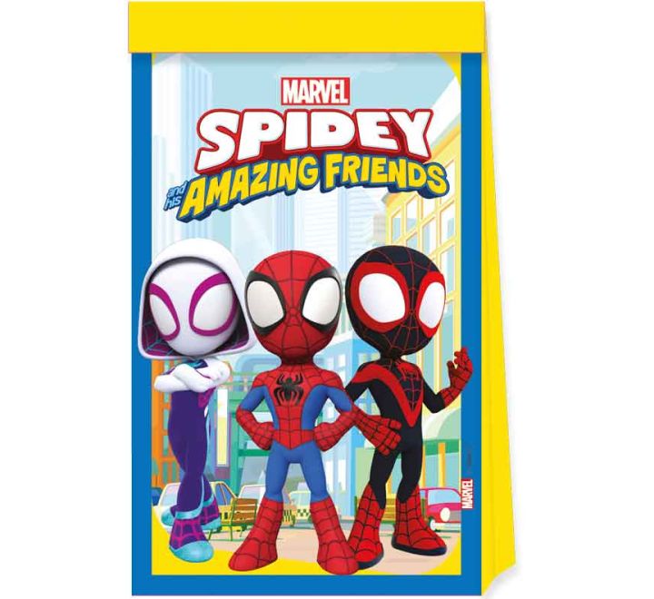 4 pack spidey and friends paper bags superhero party supplies