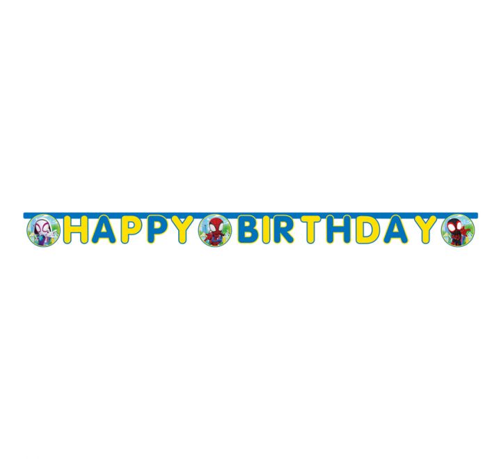 spidey and friends happy birthday banner party decoration