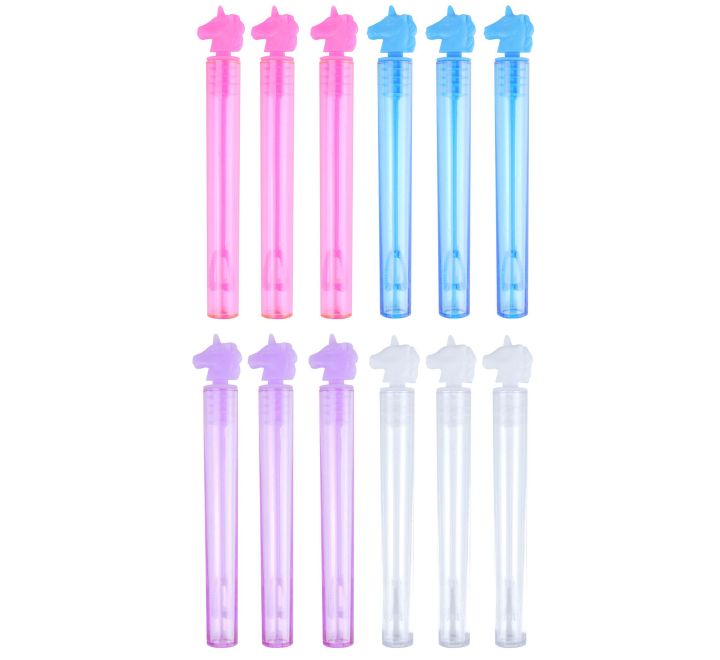 Unicorn bubble tubes 10.5cm pack of 12