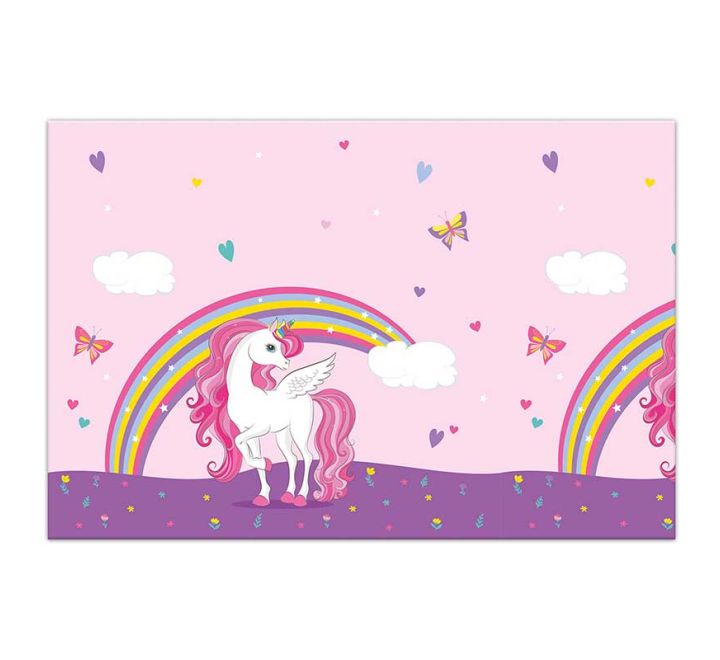 Unicorn rainbow plastic tablecover 120x180cm