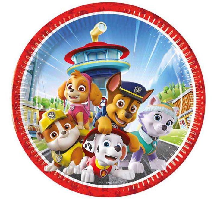 8 pack 23cm paw patrol rescue heroes paper plates party tableware