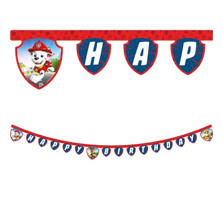 paw patrol rescue heroes happy birthday banner party decoration