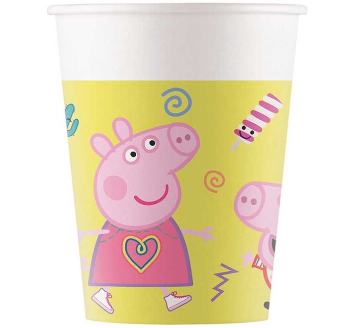 8 pack 200ml peppa pig messy play paper cups party tableware