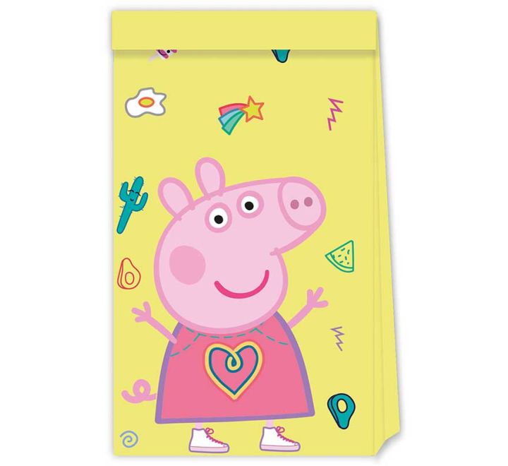 4 pack peppa pig messy play paper party bags kids celebration