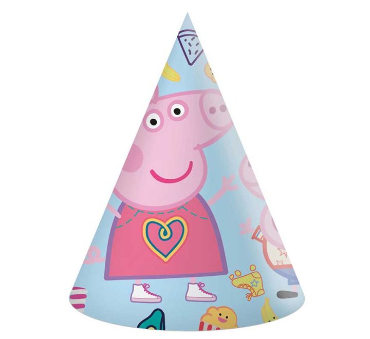 6 pack peppa pig messy play paper party hats kids celebration