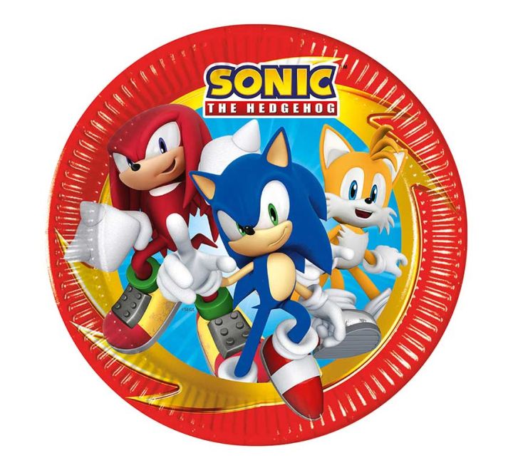 8 pack 23cm sonic paper plates party tableware