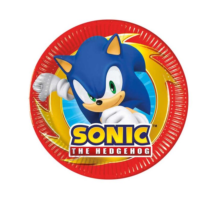8 pack 20cm sonic paper plates party tableware