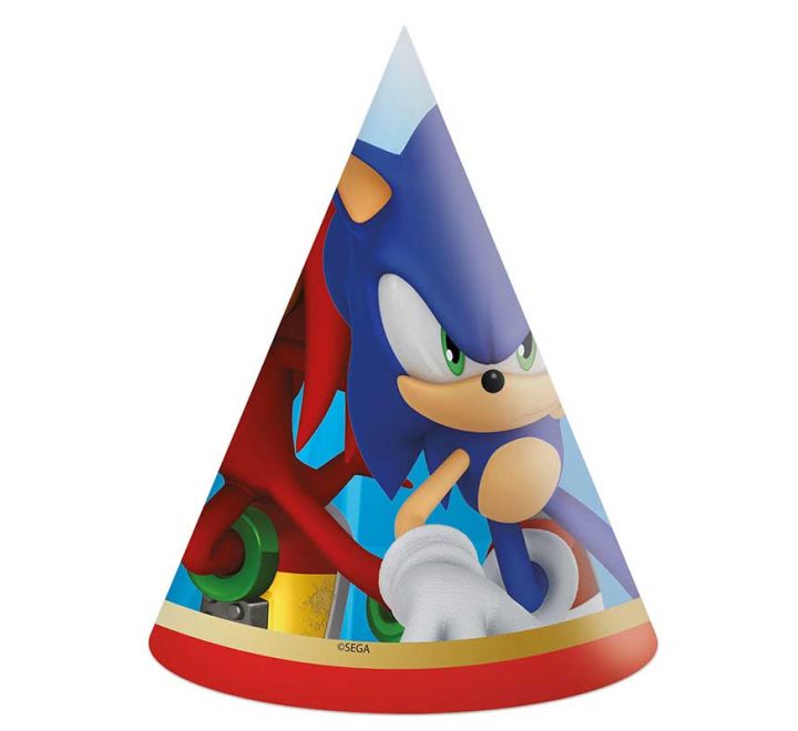6 pack sonic paper party hats kids celebration accessories