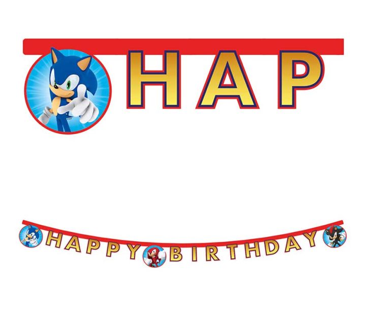 sonic happy birthday banner party decoration