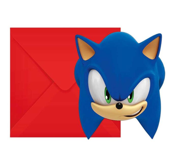 6 pack sonic party invitations kids birthday stationery