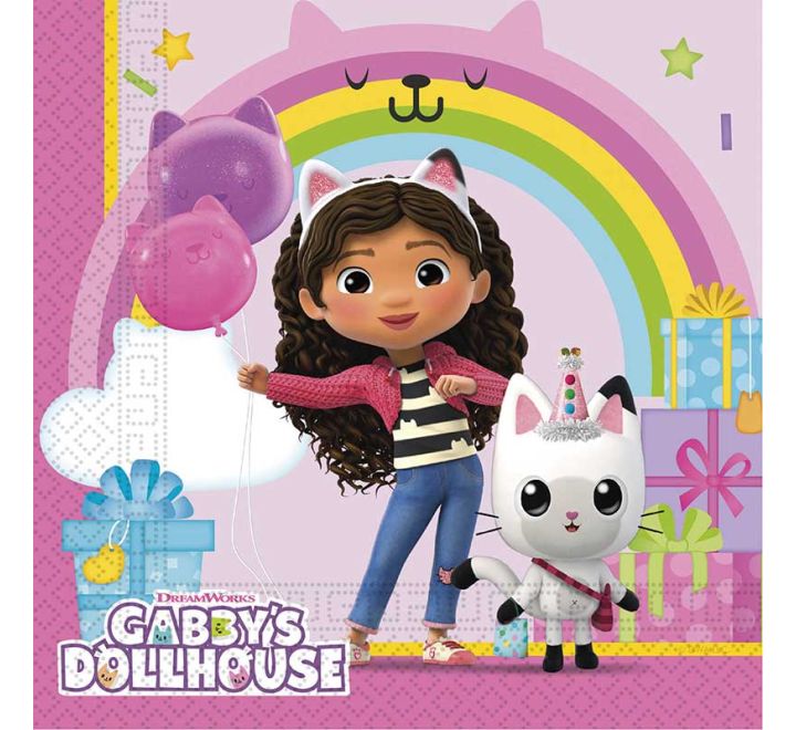 20 pack Gabby's Dollhouse napkins party tableware