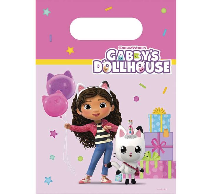 4 pack Gabby's Dollhouse paper party bags kids party supplies