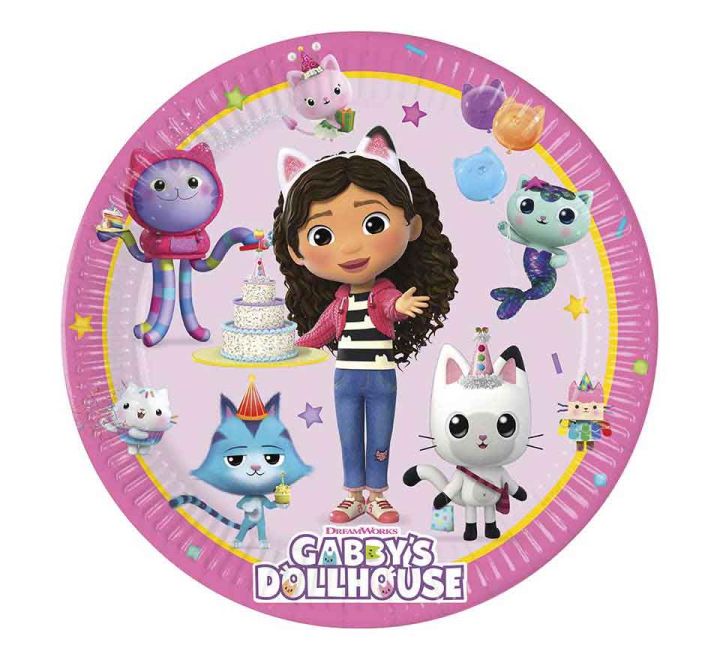 8 pack 20cm Gabby’s Dollhouse paper plates party tableware
