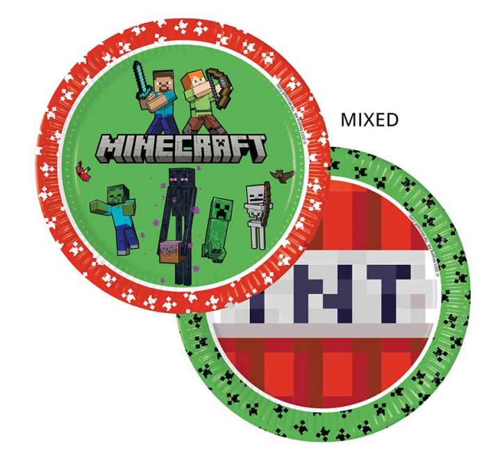8pk 23cm Minecraft Paper Plates