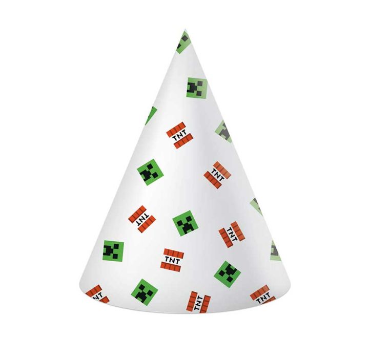 6 pack minecraft paper party hats kids celebration