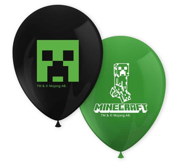 8 pack minecraft balloons party decoration