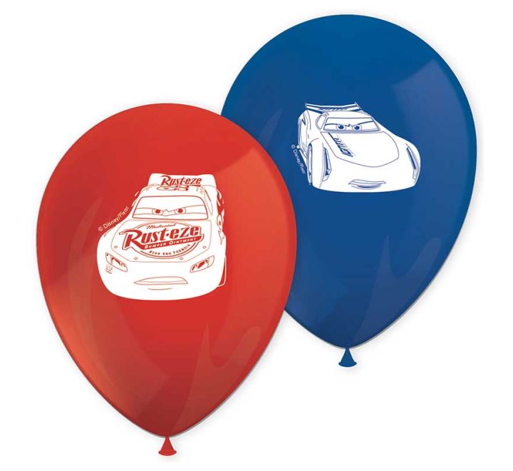 8pk Disney Cars Printed Latex Balloons
