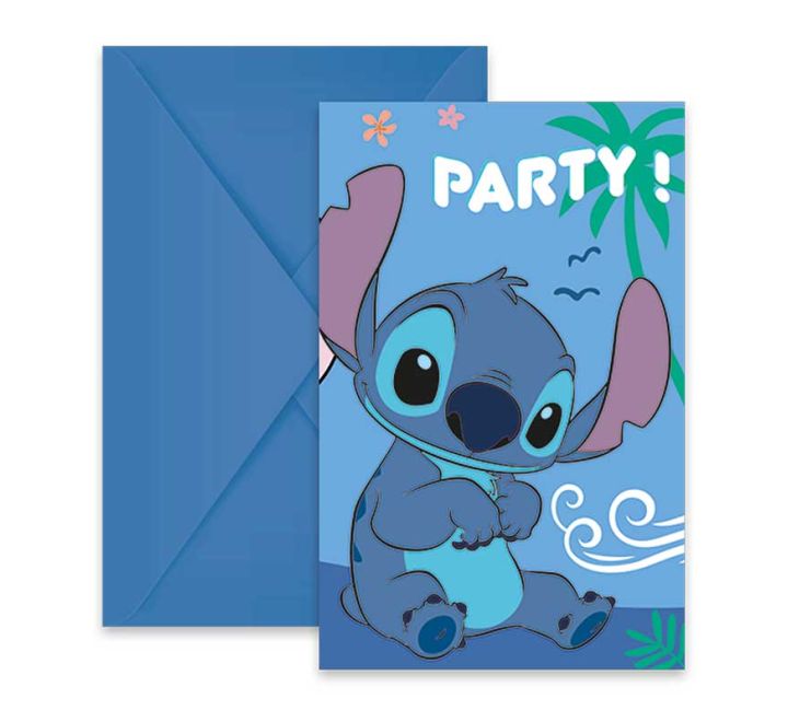 6 pack stitch party invitations kids birthday stationery