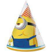 6 pack Minions The Rise of Gru paper party hats for children's birthday celebrations