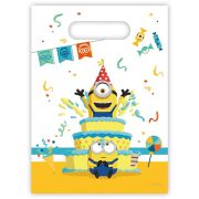 6 pack Minions The Rise of Gru plastic party bags for birthday treats and party favours