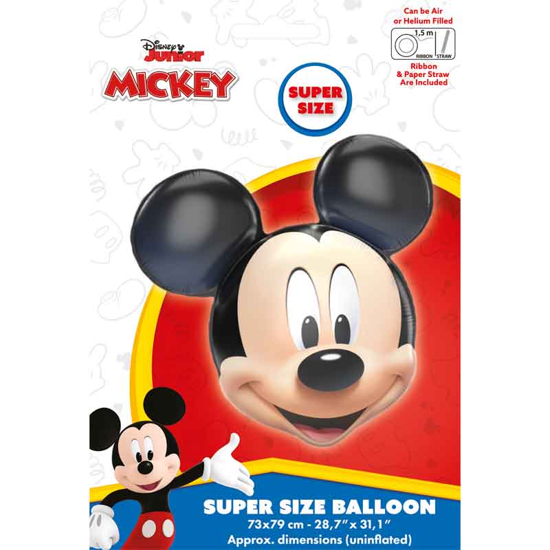 Mickey Mouse head shaped foil balloon for Disney themed birthday party