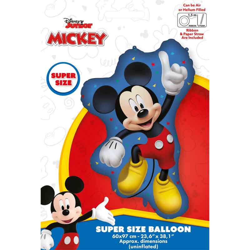 Mickey Mouse shaped foil balloon for Disney themed birthday party