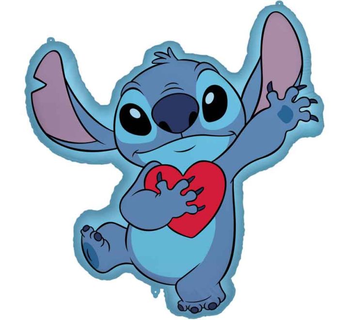 stitch heart shaped foil balloon disney party decoration