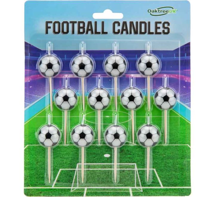 12 pack football birthday candles with wooden pick for football themed cakes