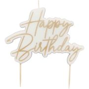 Gold Happy Birthday candle for birthday cake decoration