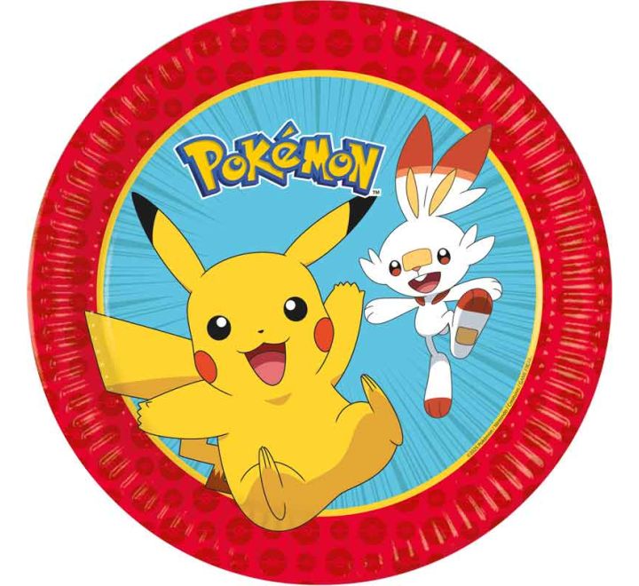 8 pack 23cm pokemon paper plates party tableware