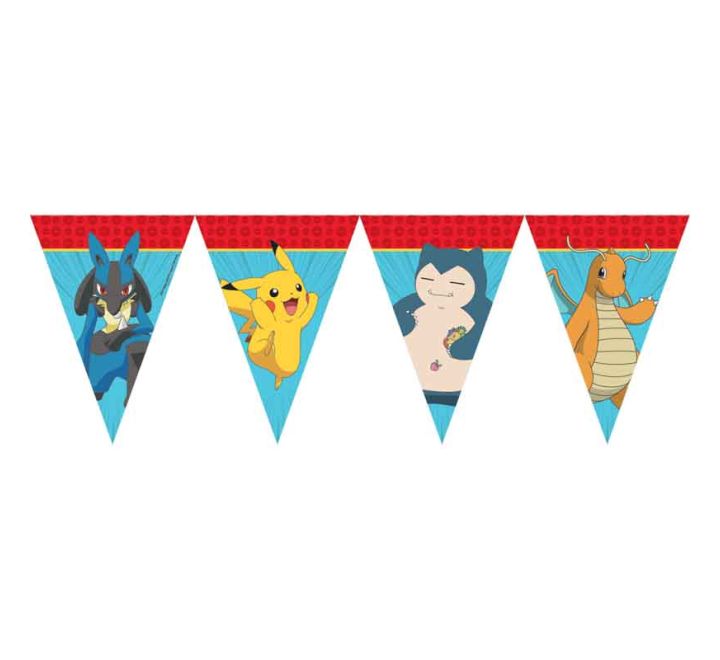 pokemon paper triangle flag banner party decoration