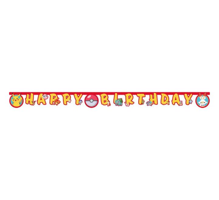 pokemon happy birthday die cut paper banner party decoration